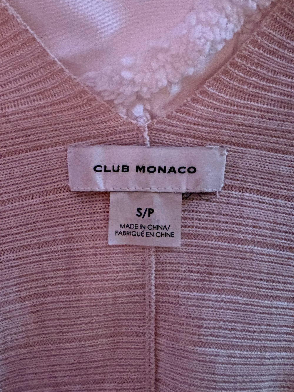 Club Monaco Beige Batwing V-Neck Sweater - Picture 8 of 9